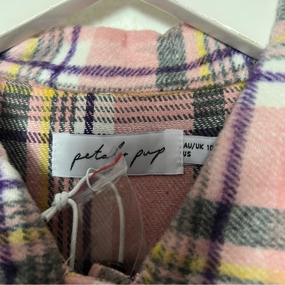 NWT Petal & Pup Tristan pink plaid shirt jacket shacket - Picture 6 of 10